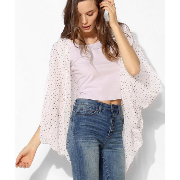 NWOT Urban Outfitters boho ivory sheer summer kimono - Picture 2 of 8